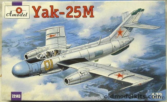 Amodel 1/72 Yak-25M Flashlight, 72143 plastic model kit